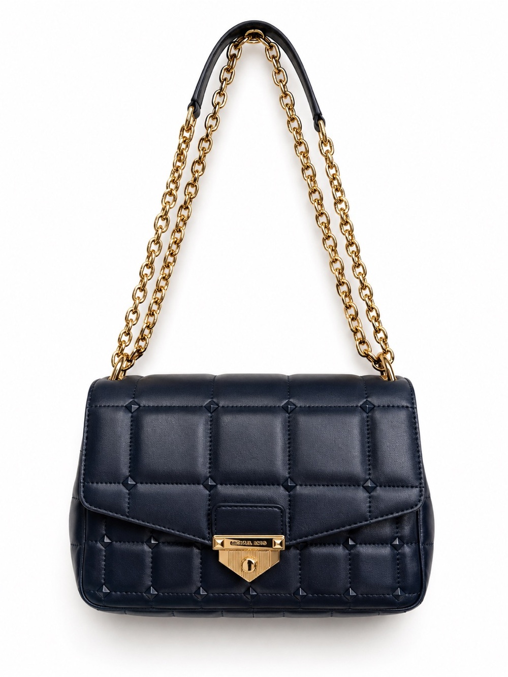 Michael Kors Manhattan Quilted Navy Leather Authentic